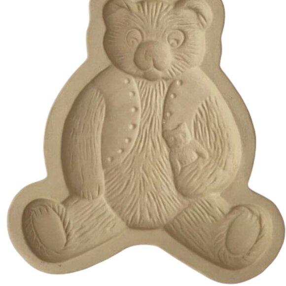 Vintage Brown Bag Stoneware Cookie Mold Collection: Teddy Bear, Circa 1984 - Picture 8 of 11